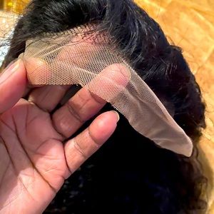 Water wave human hair lace front translucent